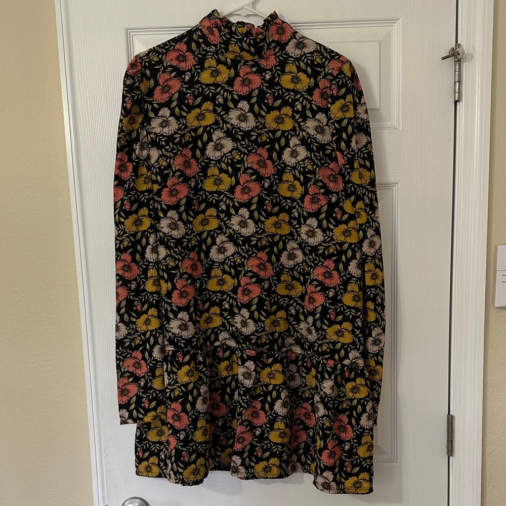 Nasty Gal Black Floral Dress